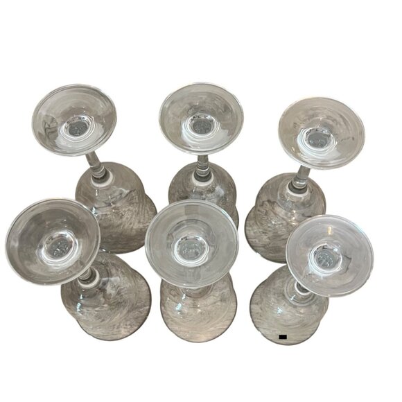 6 Crystal Clear Industries Regent Gold Swirl Wine, Water Glasses Set See Descrip - Picture 7 of 7